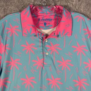 Chubbies Shirt Mens Size Medium Blue Short Sleeve Polo The Weekend Has Arrived